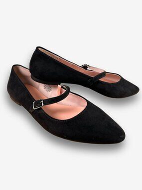 H&M Classic Mary Jane Ballet Flats Black Minimalist Buckle Size 7